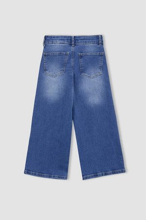 Широкие джинсовые брюки для девочек