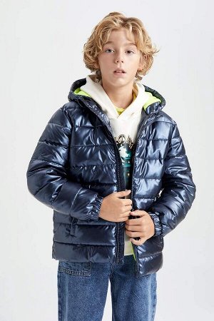 Пальто с капюшоном на флисовой подкладке для мальчика
