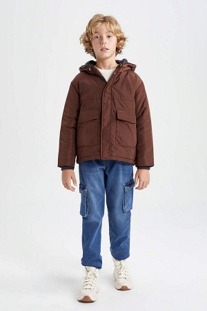 Водоотталкивающее пальто с капюшоном для мальчика
