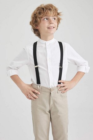 Рубашка с длинным рукавом для мальчика с воротником