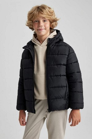 Водоотталкивающая куртка-пуховик с капюшоном для мальчиков