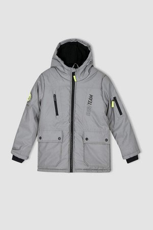 Лыжная куртка с водоотталкивающим покрытием и светоотражающей плюшевой подкладкой для мальчика