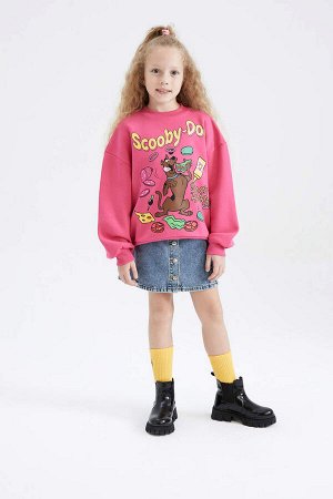 Мягкий пушистый свитшот оверсайз с круглым вырезом для девочек Scooby Doo