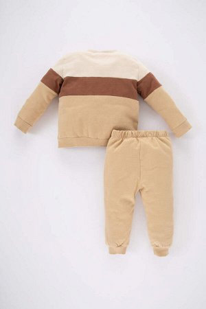 DEFACTO Мягкий пушистый свитшот для маленьких мальчиков, спортивный костюм, комплект из 2 предметов