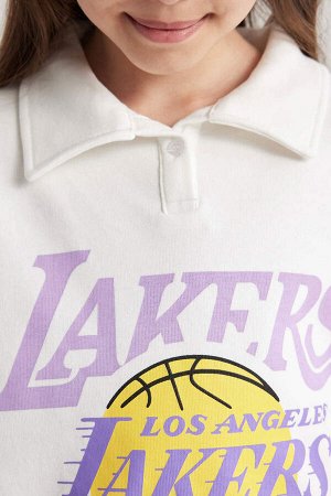 Толстовка поло с воротником-поло для девочек NBA Los Angeles Lakers