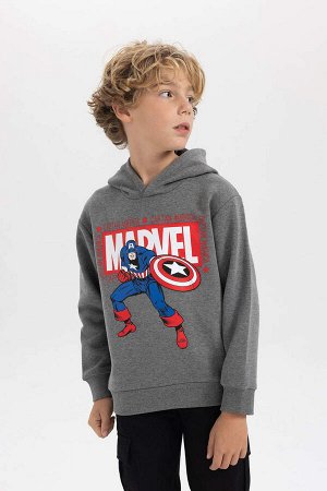 Толстовка из плотной ткани с капюшоном и логотипом Marvel для мальчиков только обычного кроя