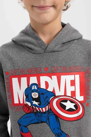 Толстовка из плотной ткани с капюшоном и логотипом Marvel для мальчиков только обычного кроя