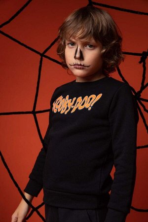 Толстовка с круглым вырезом в стиле Хэллоуина для мальчиков со Скуби-Ду