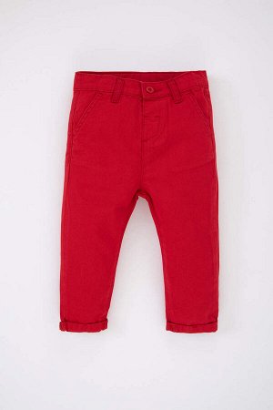 DEFACTO Базовые красные габардиновые брюки для маленьких мальчиков