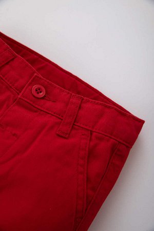 Базовые красные габардиновые брюки для маленьких мальчиков