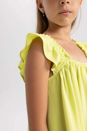 Вискозная блузка без рукавов для девочек обычного размера