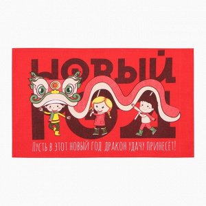 Набор новогодних полотенец «Доляна. Новогодние подарки», 28x46 см - 6 штуки, 100% хлопок, рогожка 164 г/м²