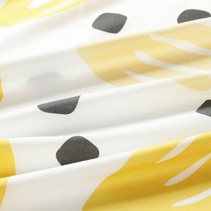 БРУКСВАРА, Комплект постельного белья из 3 предметов, желтый/белый, 150x200 см,