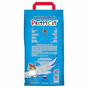 PrettyCat наполнитель глиняный впитывающий с део-кристаллами "Aroma Fruit"  4 кг (8 литров)