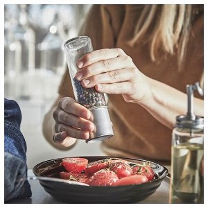 CITRONHAJ, Мельница для специй, прозрачное стекло/нержавеющая сталь, 15 см