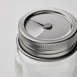 CITRONHAJ, Солонка и перечница, прозрачное стекло/нержавеющая сталь, 12 см/ 2 шт