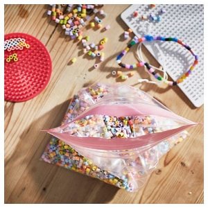 ISTAD, Закрывающийся пакет, красный/розовый с рисунком, 2,5/1,2 л/ 50 шт