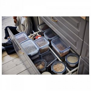 IKEA 365+, Контейнер для пищевых продуктов с крышкой, прямоугольный/пластиковый, 1,0 л