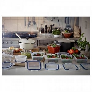 IKEA 365+, Контейнер для пищевых продуктов с крышкой, прямоугольный/пластиковый, 1,0 л