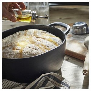 ЦИТРОНХАЙ Бутылка для масла/уксуса, прозрачное стекло/нержавеющая сталь, 16 см