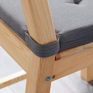 JUSTINA, подушка для стула, серая, 42/35x40x4 см,