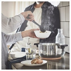 MIDDAGSMAT, кастрюля с крышкой, прозрачное стекло / нержавеющая сталь, 3 л,