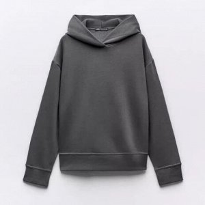 УКОРОЧЕННАЯ ТОЛСТОВКА С КАПЮШОНОМ арт. 3199629 913, серый