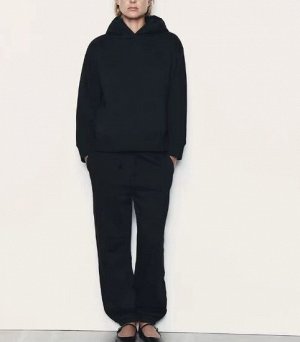 УКОРОЧЕННАЯ ТОЛСТОВКА С КАПЮШОНОМ арт. 3199629 913, черный