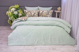 Постельное белье с одеялом (ЕВРО) Орсэ (мята жемчуг) Cotton
