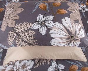 Постельное белье с одеялом (ЕВРО) Мирабелла (графит латте) Cotton