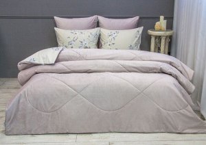 Постельное белье с одеялом (семейное) Вилма (бежевый жемчуг) Cotton