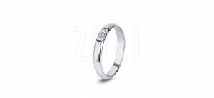 Арт. ОК-001 Обручальное кольцо из серебра с фианитом