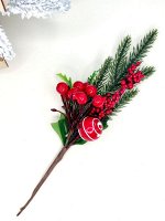 Веточка ели искусственная хвойная новогодняя, 1шт