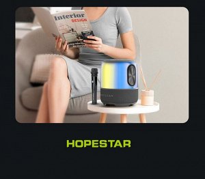 NEW ! МОЩНАЯ ! Портативная колонка Hopestar SC-01 60W с микрофоном, 3D подсветкой, 12000mAh