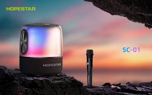 NEW ! МОЩНАЯ ! Портативная колонка Hopestar SC-01 60W с микрофоном, 3D подсветкой, 12000mAh