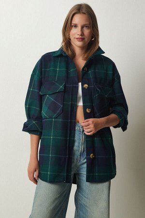 Женская флисовая куртка-рубашка изумрудно-зеленого цвета Lumberjack UB00122