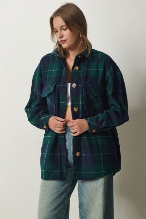 Женская флисовая куртка-рубашка изумрудно-зеленого цвета Lumberjack UB00122