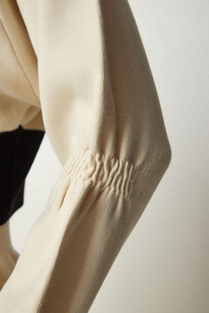 Женский свитер-свитер кремового цвета, брюки, стильный трикотажный костюм CI00089