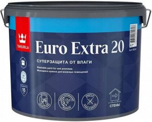 Краска TIKKURILA EURO EXTRA 20 краска моющаяся для влажных помещений, ПОЛУМАТОВАЯ