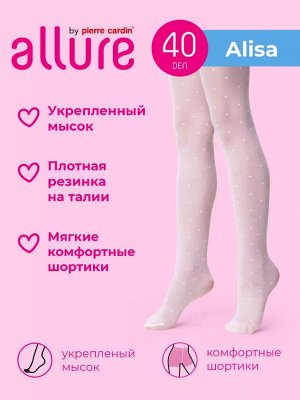 allure kids Колготки ALISA 40 ден с фактурным рисунком «горошек».