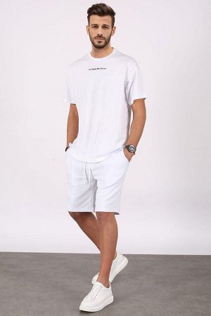 Комплект белых мужских шорт 5382