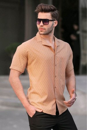 Мужская рубашка Camel Slim Fit с короткими рукавами из 100% хлопка 5585