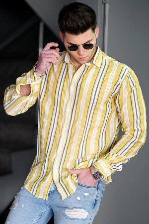 Желтая мужская рубашка 4940