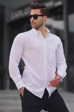 Белая мужская рубашка стандартного кроя 5592