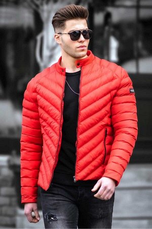 Красная куртка-пуховик 5057