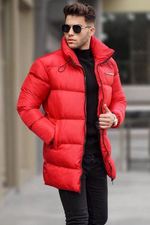 Красная базовая куртка-пуховик 5776