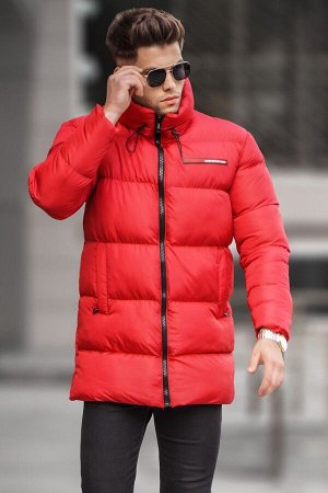 Красная базовая куртка-пуховик 5776