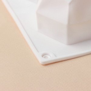 Форма для муссовых десертов и выпечки KONFINETTA «Грани», силикон, 29,5?17,2 см, 8 ячеек (5,6?6,4?4,5 см), цвет белый