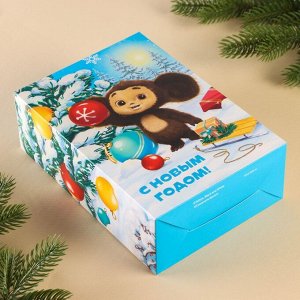 Коробка подарочная "С Новым Годом!", Чебурашка с ёлкой, 16х23х7,5