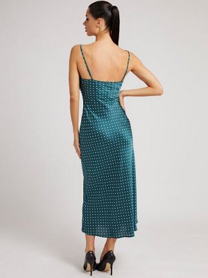 Платье-комбинация с принтом в горошек